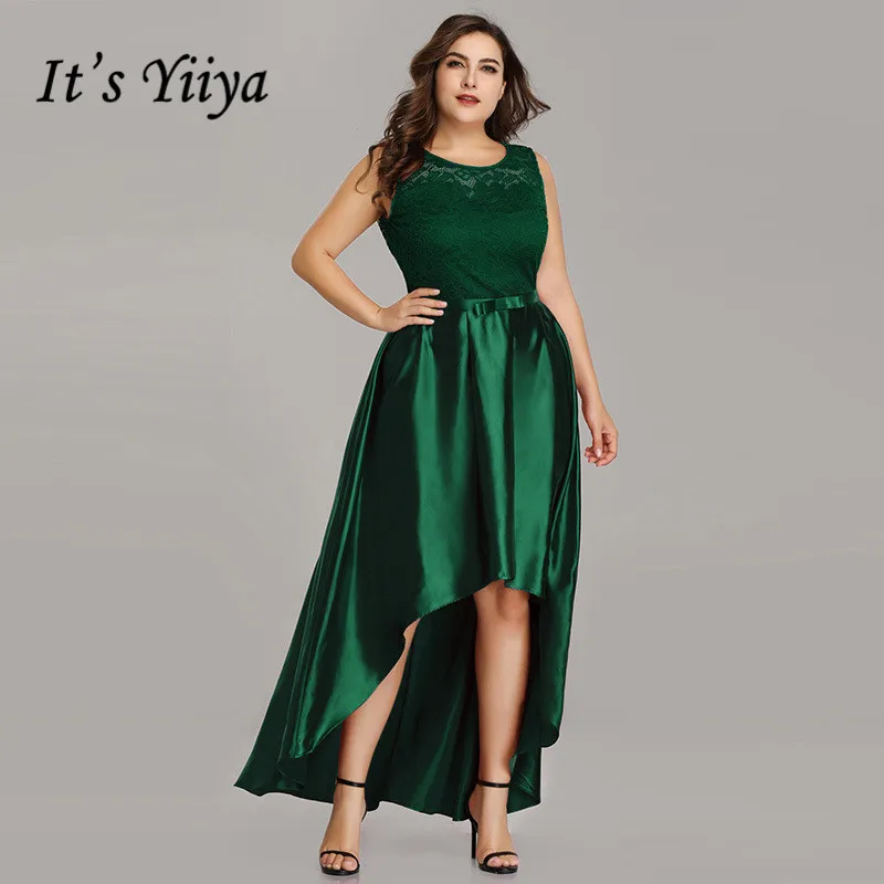 

It's Yiiya Evening Dress Elegant Irregular Hem Women Party Dresses Sleeveless Robe De Soiree Bow O-neck Evening Gowns C537