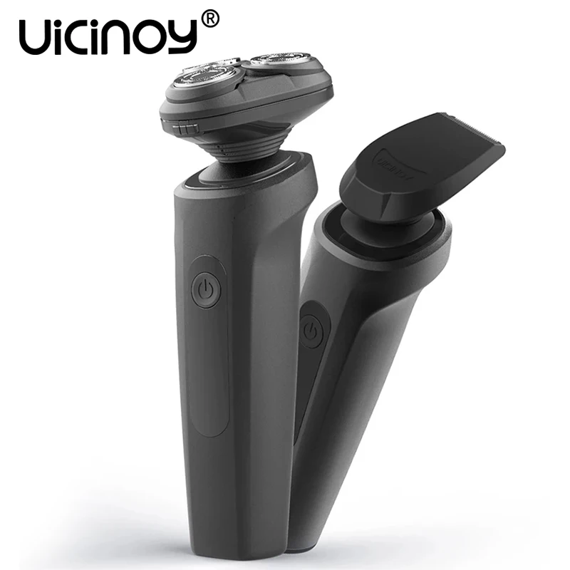 UICINOY maquinilla de afeitar eléctrica de afeitar para hombres IPX7 impermeable lavable desmontable de precisión barba Trimmer pelo hombre afeitadora rotatoria