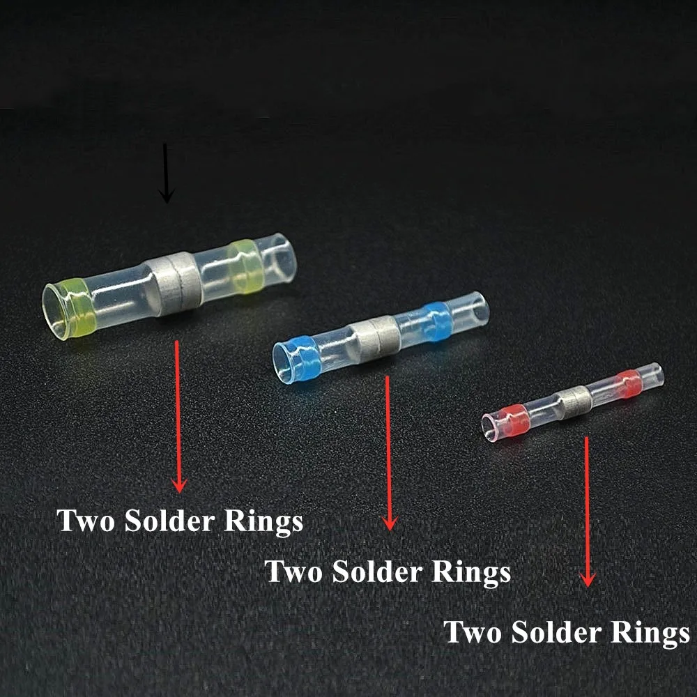 Two Solder Rings Heat Shrink Wire Connectors Wire Terminal Kit