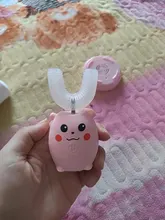 XaoMi-cepillo de dientes eléctrico inteligente de silicona para chicos, ultrasónico, automático, con patrón de dibujos animados, 360 grados