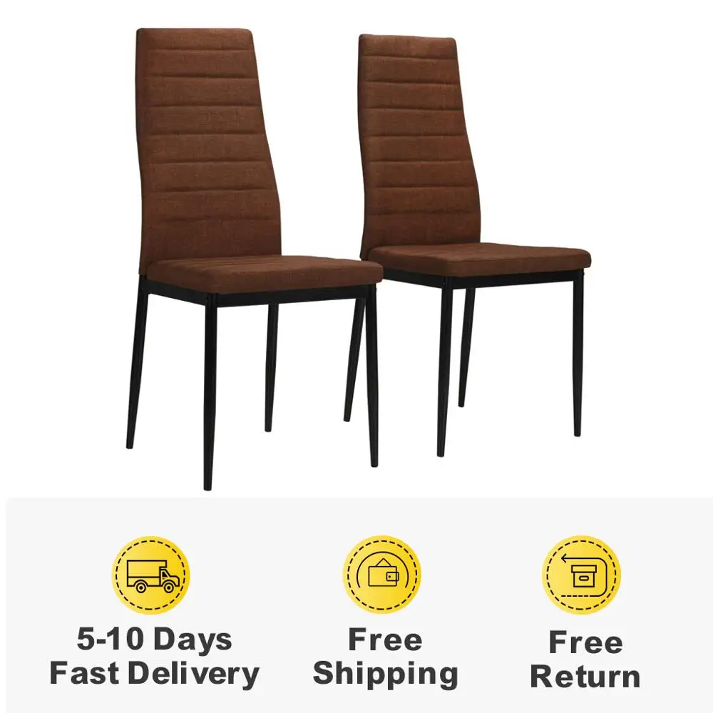 Modern Dining 2 Brown Chairs Backrest Thick Padded Seats And Backs Kitcthing Chair Indoor Room Style Contemporary Design | Мебель