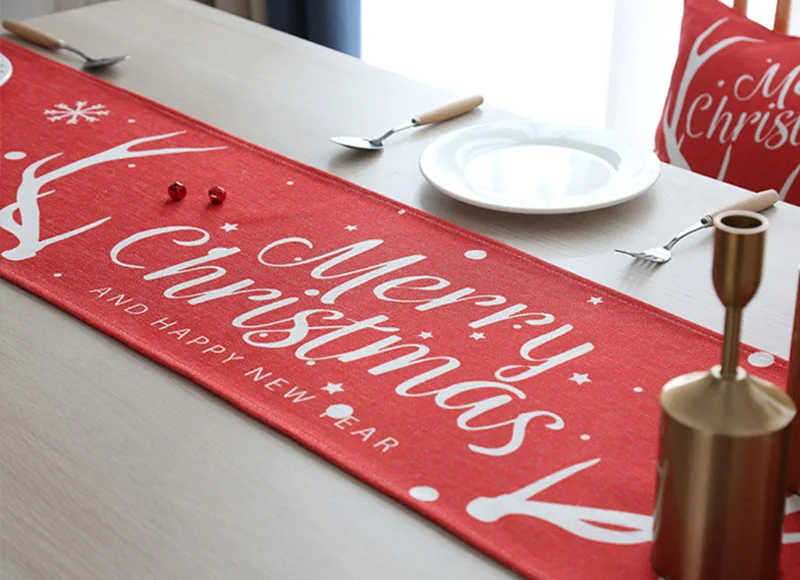 New Year Christmas Table Runner Christmas Table Cloth Red Table Runner Dining Table Coffee Table Christmas Decorations for Home