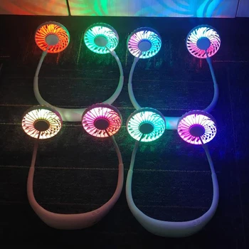 

Mini Neck Fan USB Portable Fan Neckband with Rechargeable Battery Small Desk Fans Handheld Air Cooler Hanging Sport Fan