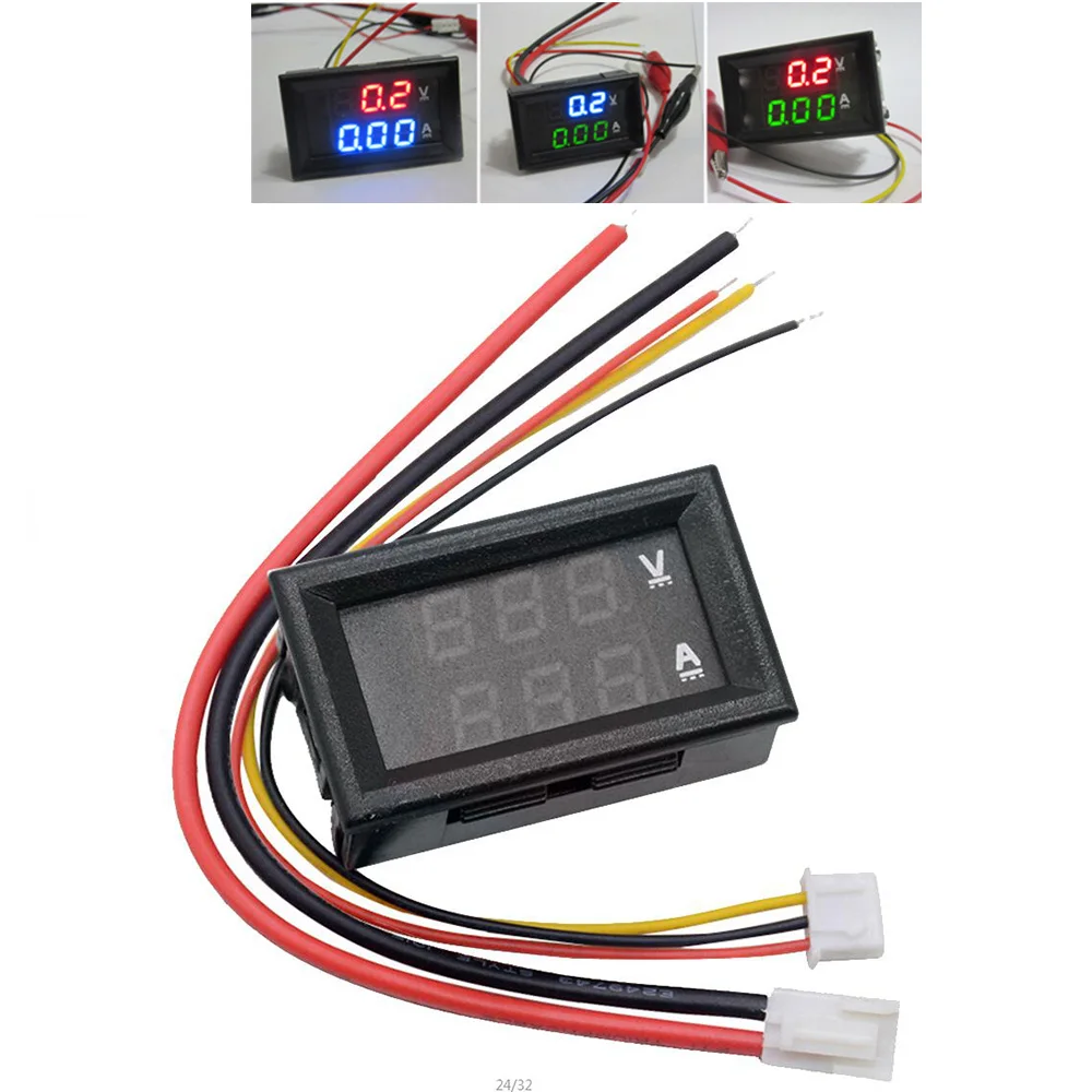 Цифровой светодиодный мини Вольтметр Амперметр постоянного тока 100 в 10 А 50 0 28 а