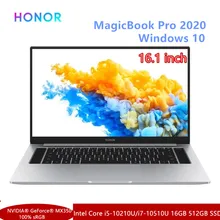 HONOR MagicBook Pro 2020 ordinateur portable 16.1 pouces Intel Core i5-10210U/i7-10510U Nvidia MX350 PCIE SSD FHD