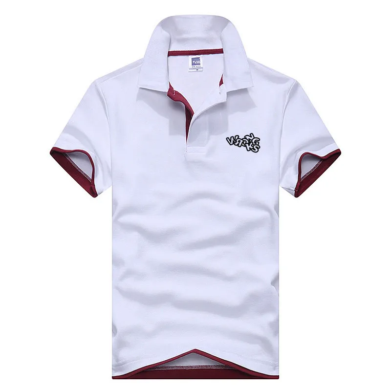New Beautiful hollow letters men's polo shirts high-quality cotton short-sleeved shirts breathable solid polo shirts summer casu