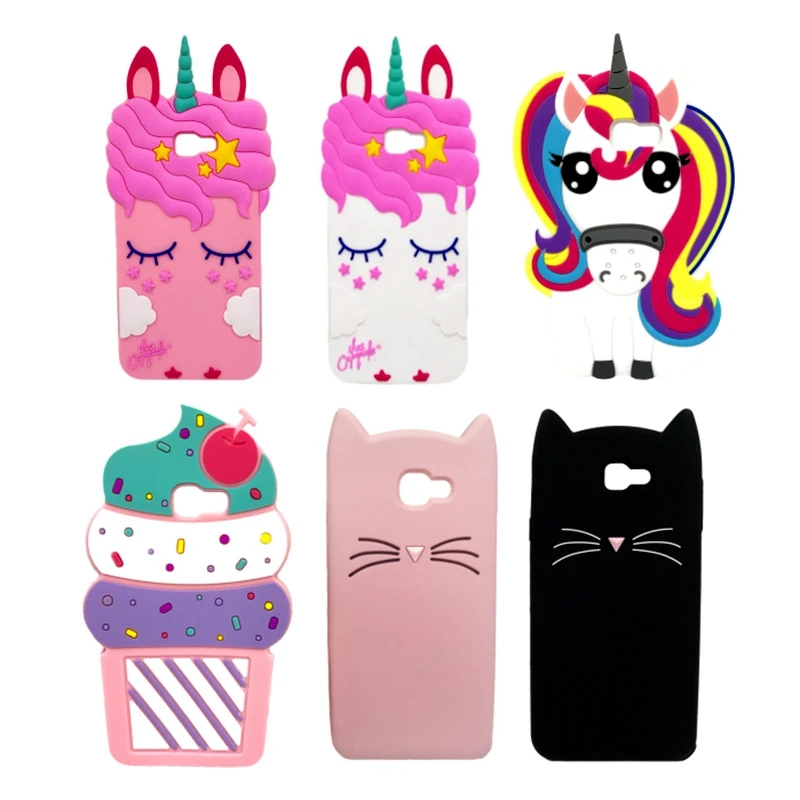 For Samsung Galaxy Prime Case Cover Cute Cat Unicorn Cartoon Phone Case Samsung J5 J7 Prime Soft Silicone Back Cover