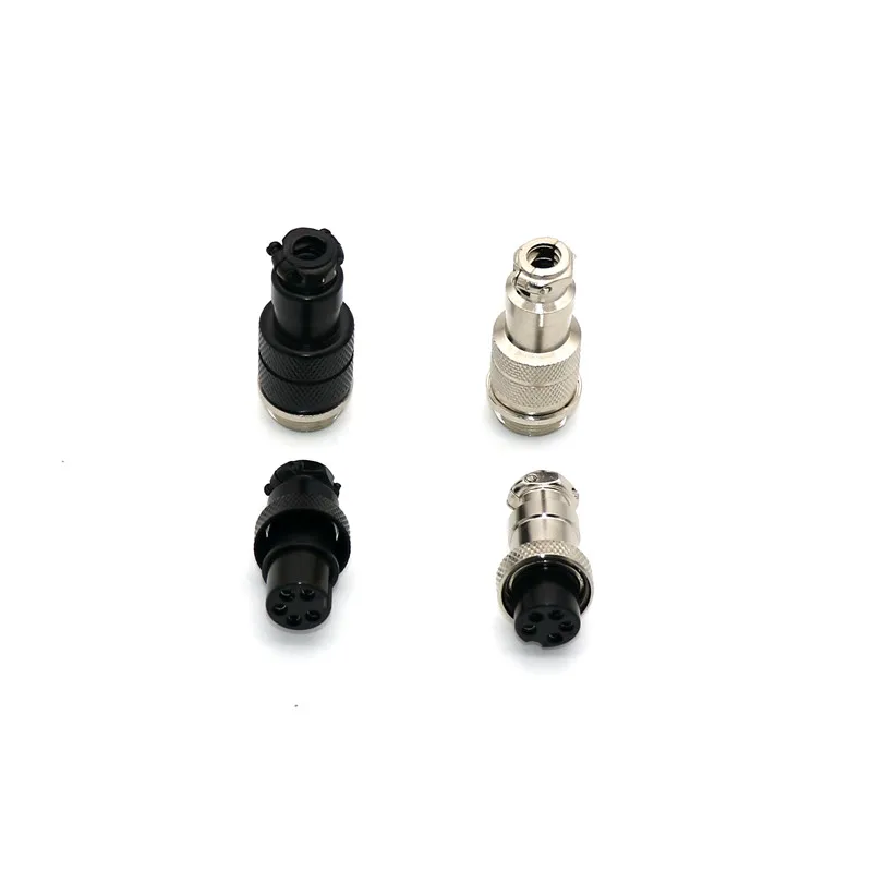 Angitu Colorful Electroplated GX16 5Pin Aviator Docking Connector - Black Silver Description Image.This Product Can Be Found With The Tag Names Black gx16, Docking gx16, Gx16 aviator cable, PC Hardware Cables Adapters