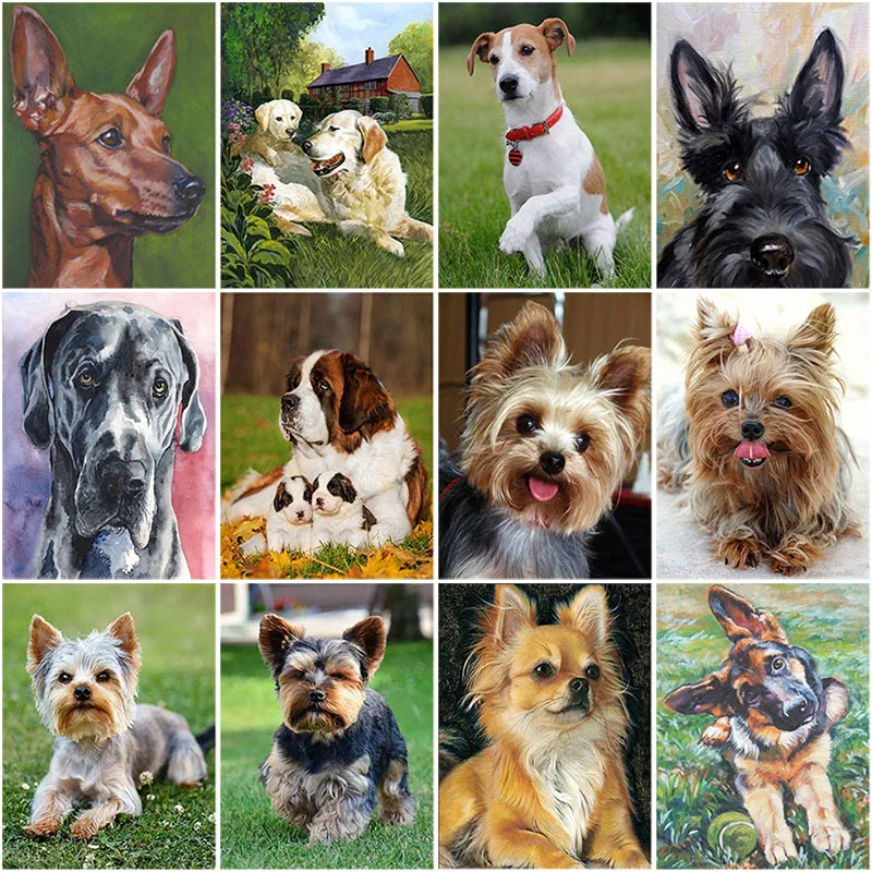 

DIY 5D Diamond Painting Dog Animal Mosaic Picture Rhinestone Full Round Diamond Embroidery Cross Stitch Art Christmas Gifts Dogs