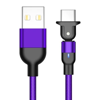 

3A 180 Degree Rotation Magnetic Fast Cable Micro USB Charging Phone Android Data Cable Wire Magnet Charger For Samsung Xiaomi