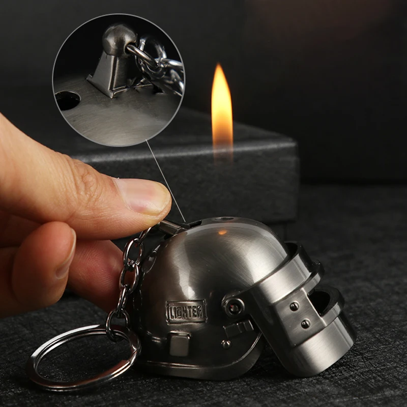 

Creative PUBG Gas Lighter Third-level Helmet Metal Lighter Cigar Cigarette Lighters Smoking Accessories Gadgets For Men