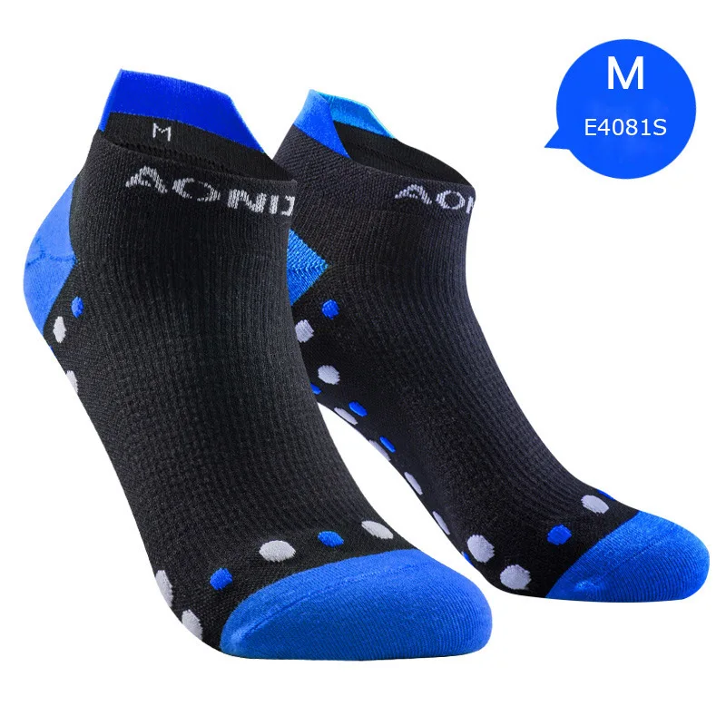 M Blue E4081S AONIJIE E4081 для спорта на открытом воздухе, бега, спортивной производительности, вкладки, тренировочная подушка, Компрессионные носки, защита от пятки, для велоспорта - Цвет: M Blue E4081S