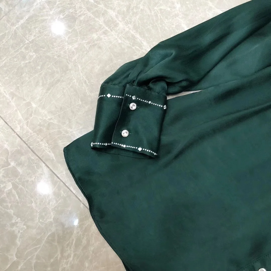 new ladies fashion long sleeve sexy nail drill shirt 1217