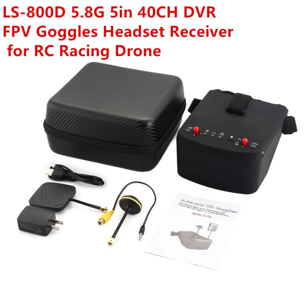 

LS-800D 5.8G 5in 40CH FPV Goggles Headset Receiver Monitor with HD DVR Dual Antenna Auto-searching for RC Racing Drone fz
