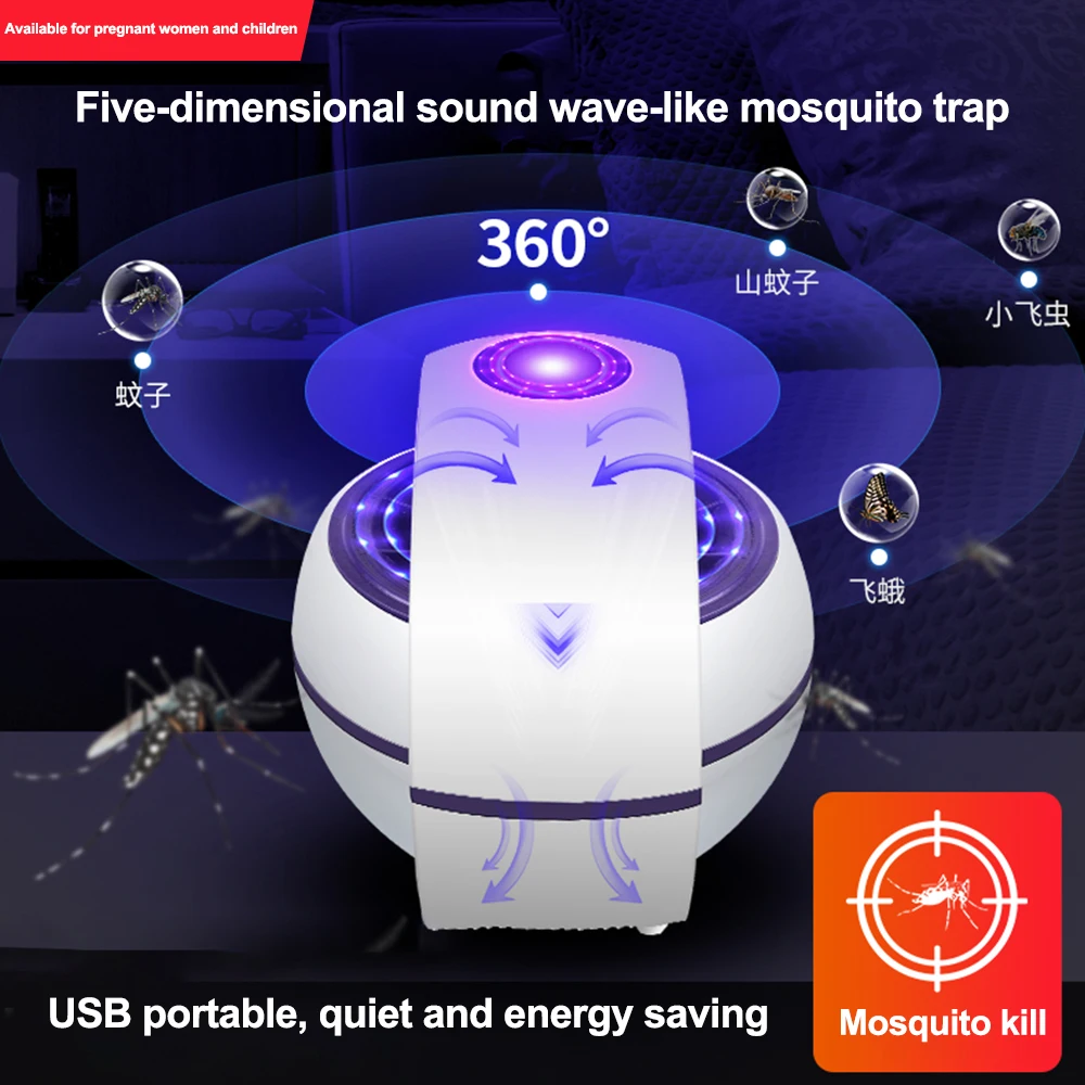 Dozzlor New USB Powered Electric Photocatalyst Fly Killer Lamp LED Inhalation Pest Killer Fly Repellent 2020 Hot Sale