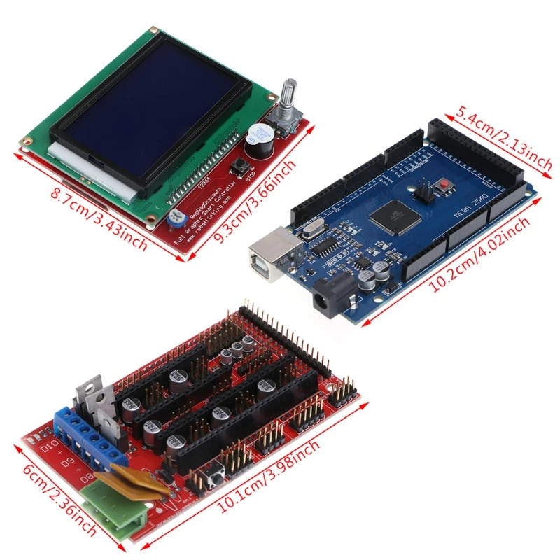 CNC 3d Принтер Комплект Mega 2560 R3+ RAMPS 1,4 контроллер+ lcd 12864+ 5 A4988 шаговый Драйвер H7ED