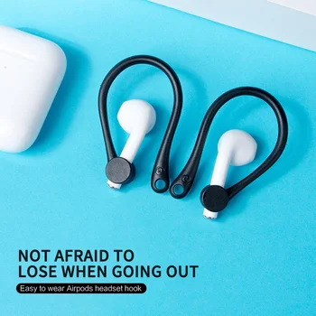 

Fashion Earphone Case Mini Anti-fall Silica gel Protector Bluetooth Headset Case Earhooks Earphone Holder for Air-pods 1 2 TXTB1