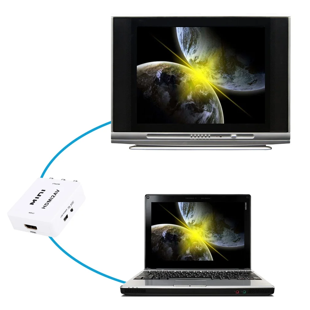 Мини HDMI К AV/CVBS L/R видео адаптер HDMI2AV NTSC PAL выход 1080P