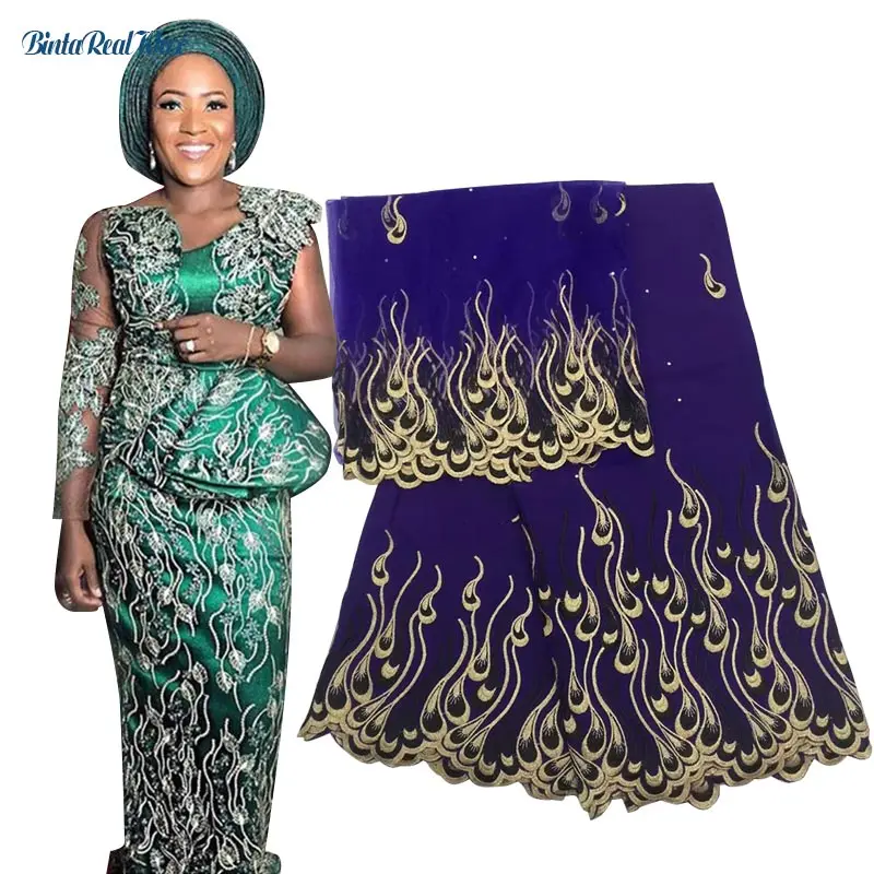 Bazin Vestidos Африканский Плюс Размер Топы и юбка комплект для женщин вечерние оборки вышитое Африканское кружево комплект из 2 предметов одежда XG014 - Цвет: 1