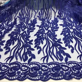 

Royal Blue Dry Lace Swiss Voile Sequins Lace In Switzerland Sequined Embroidered Mesh Cord Wedding Prom Bride Dresses Dry Lace