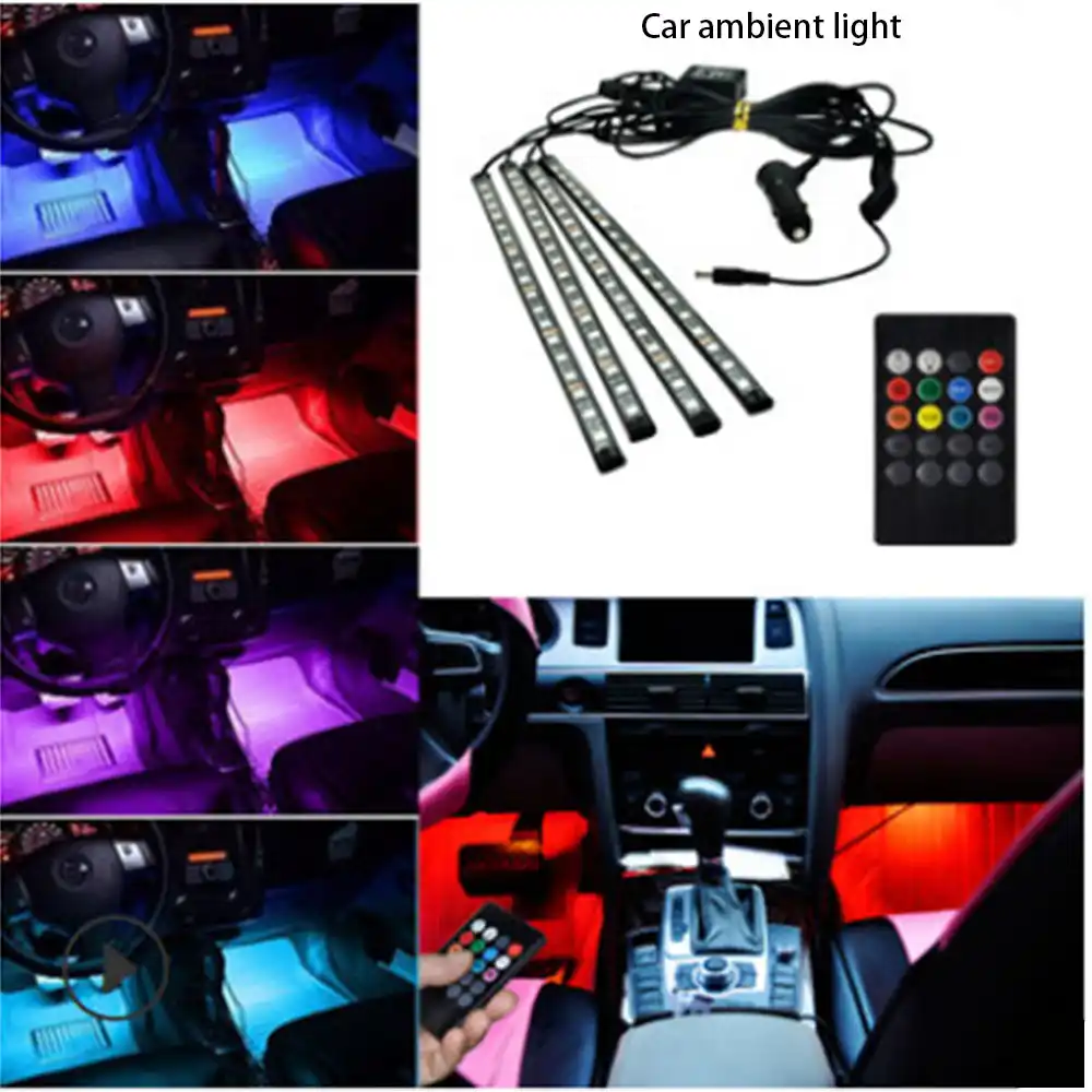 車のインテリアled装飾ライトバー周囲フットランプタバコライター雰囲気ライトバックライト12v自動accessorie 装飾ランプ Aliexpress