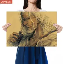 

AIMEER One Piece Anime Character Raleigh Head Kraft Paper Retro Poster Bar Cafe Home Decoration Painting Core 50.5*35cm