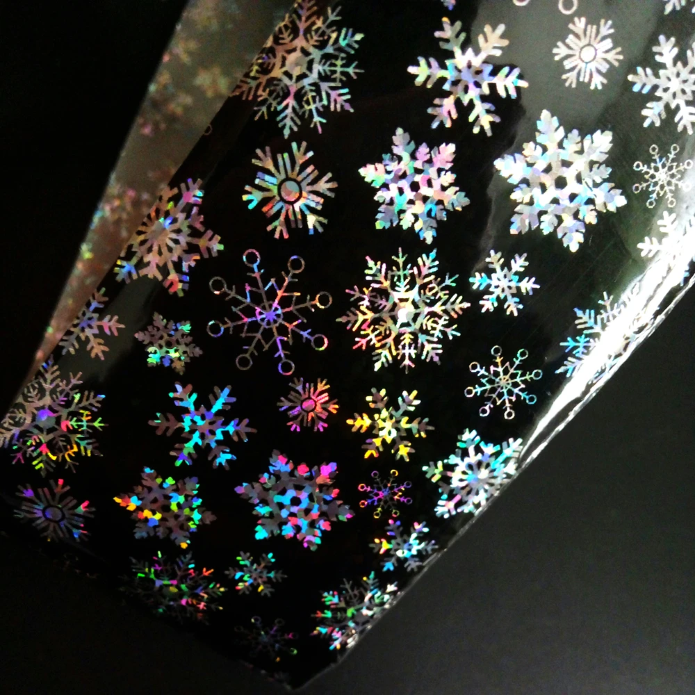 

100cm Fashion Shiny Black Nail Foil Snowflake Patterns Transfer Sticker Lady Nail Art Christmas Gift Manicure Decal