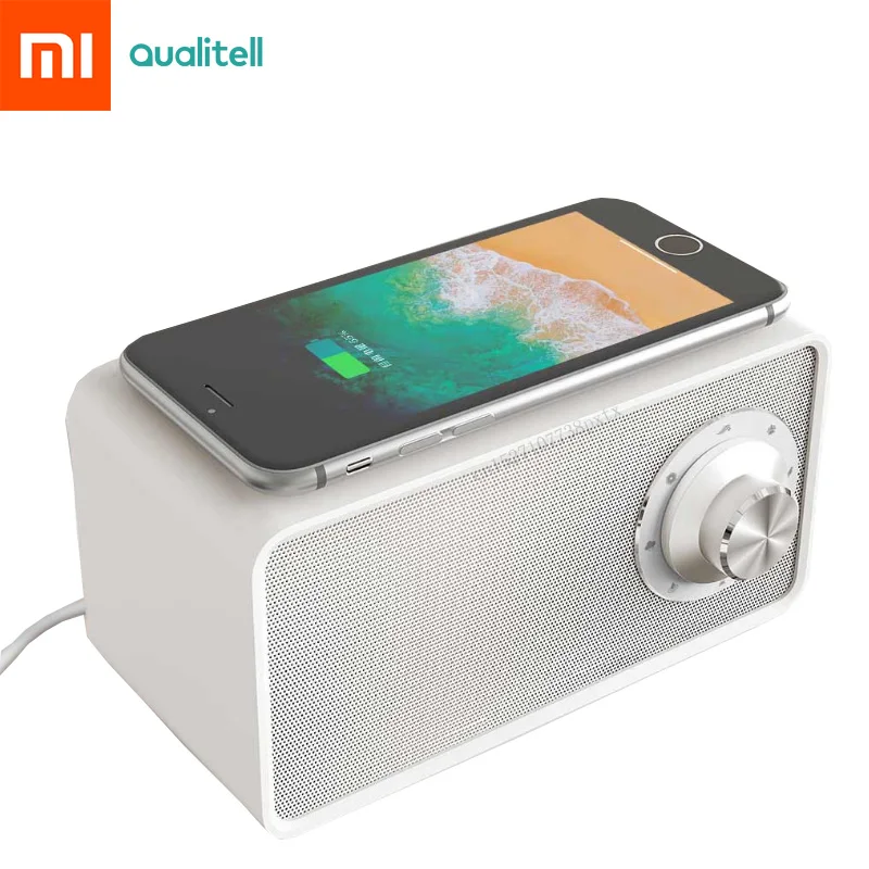 Серебристый Xiaomi Mijia Qualitell Bluetooth динамик Беспроводное зарядное устройство белый шум динамик BLT5.0 EPP 10 Вт Быстрая зарядка спикер сна - Цвет: Серебристый