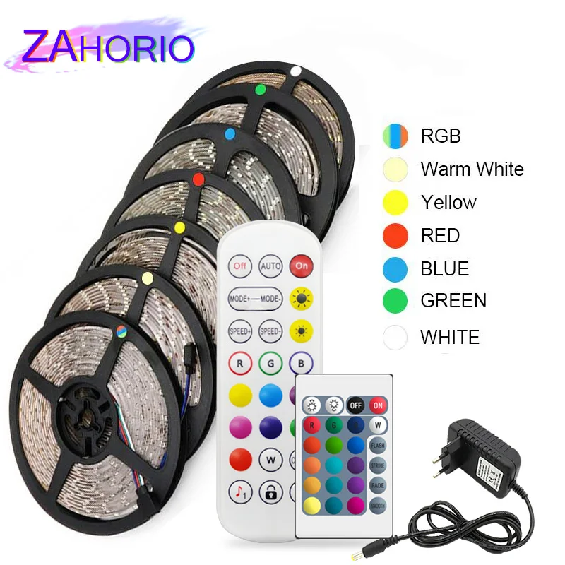 Цветная (RGB) 300 светодиодный полосы светильник 5 м 60 s/М SMD 2835 белый/теплый белый
