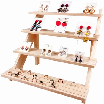

Earrings Ear Studs Necklace Chain Jewelry Display Holder Stand Jewelry Organizer Wood Display Rack Necklaces Ear Studs Bracelet