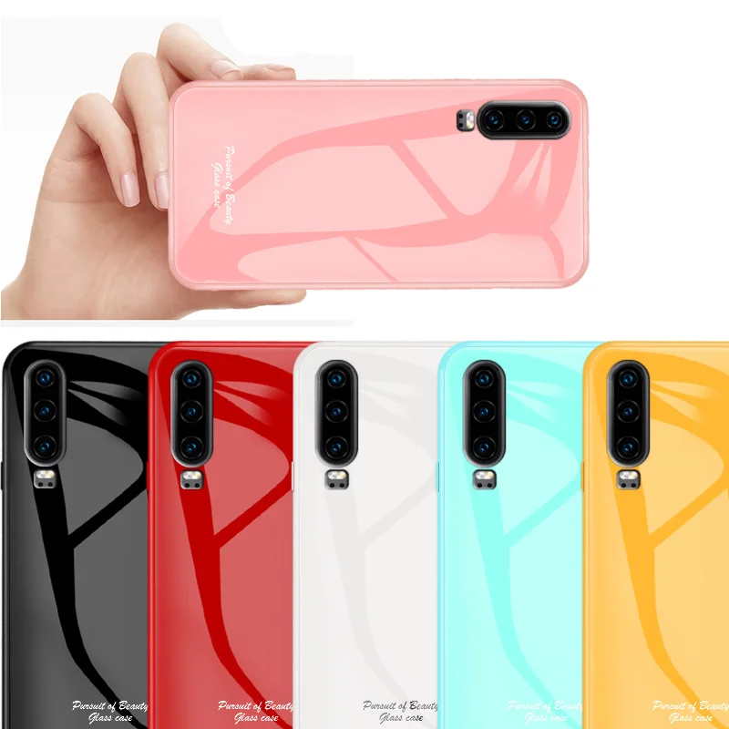 Цветной чехол из закаленного стекла для телефона huawei P30 P20 P10 Plus mate 20 10 9 Pro X Lite Nova 3 4