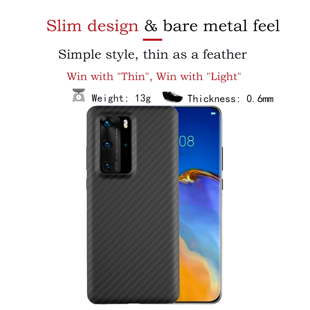 YTF-Carbon Sợi Carbon Ốp Lưng Điện Thoại Huawei P40 PRO P40 Ốp Lưng Aramid Sợi Mờ P40 Pro Plus siêu Mỏng Bao Bọc Điện Thoại Huawei dustproof case