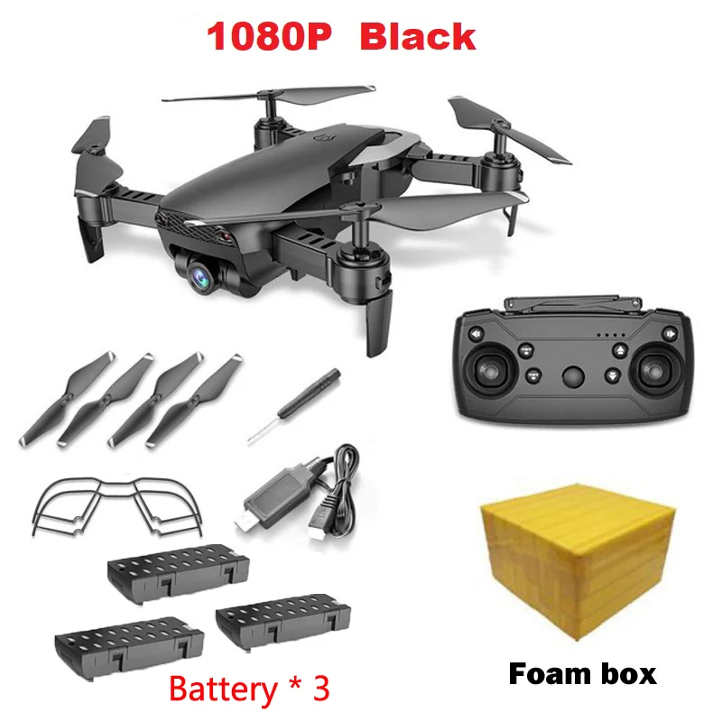1080MP Black 3B FB LAUMOX M69G FPV Дрон с камерой 4K HD Дрон широкоугольный WiFi складной селфи Дрон оптический поток RC Квадрокоптер Vs E58 M69 Дрон - Цвет: 1080MP Black 3B FB