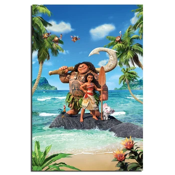 

Moana Movie Poster Canvas Cloth Fabric Print for Home Decor Wall Art Painting