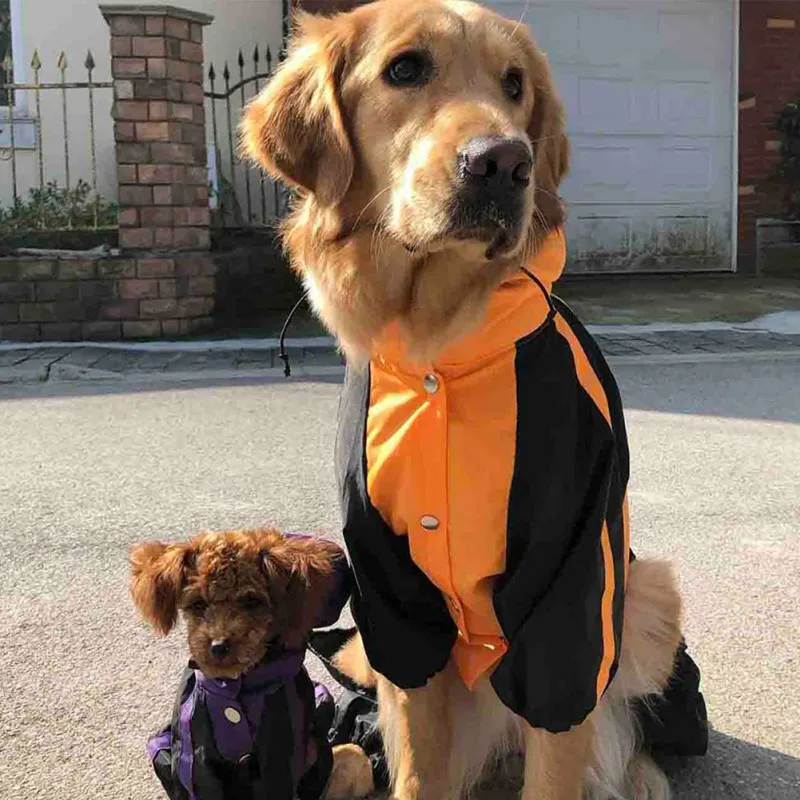 Spring Summer Pet Apparel For Rainy Day, Waterproof 4 Legs Snow Raincoats For Medium Large Dogs Simple Fashion Dog Raincoat