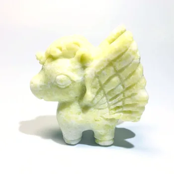 

Natural blue and white stone pony crystal craft statue halo stone statue home decoration quartz art therapy guardian