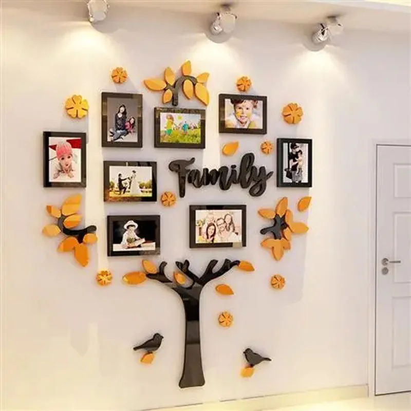 

3D Family Tree Photo Frame Wall Stickers Living Room Bedroom Wall Decor Stickers Photo Wall Decals TV Background Wallpaper Mural