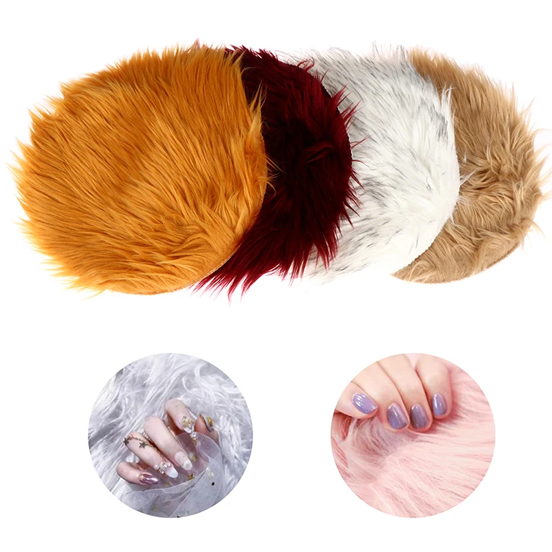 

Washable Nail Art Equipment Hand Rest Artificial Wool Fluffy Table Pad Nail Art Photo Background For Take Picture Background