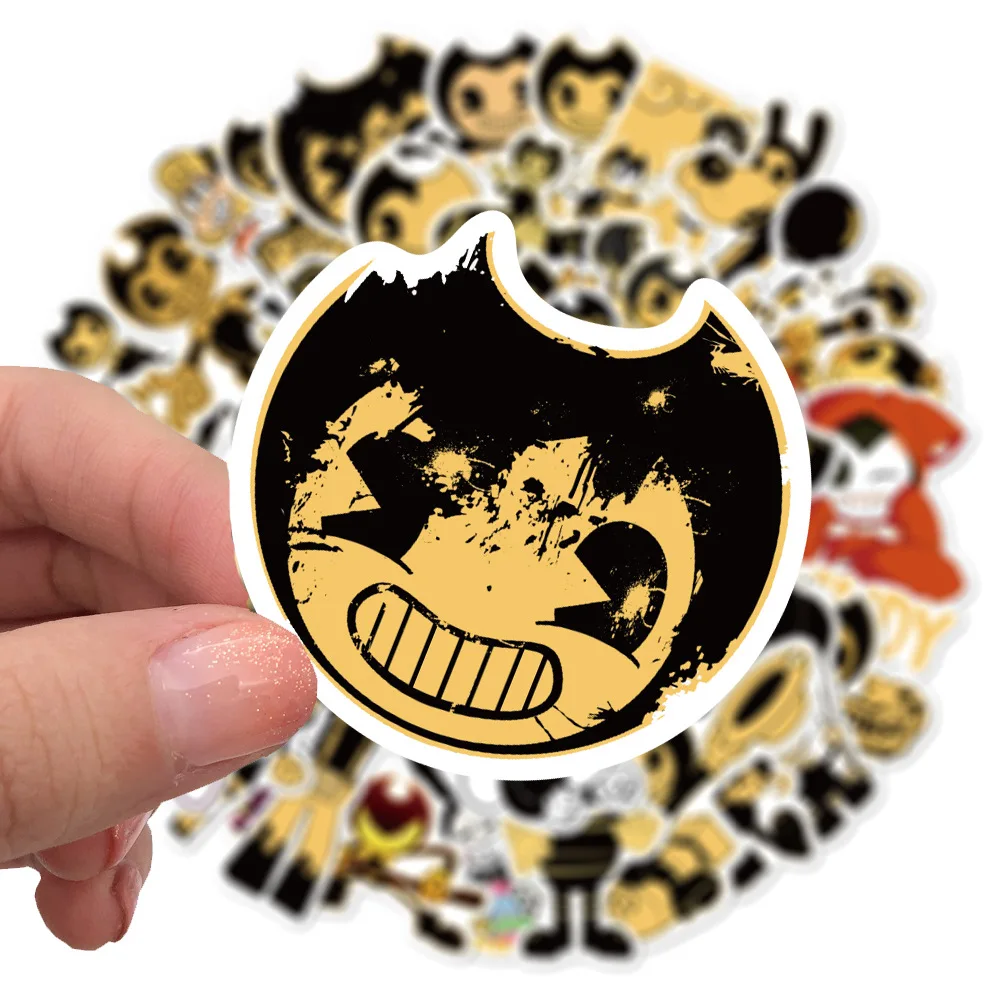 50PCS Bendy and the Ink Machine Anime Game Stickers Skateboard Laptop Guitar Luggage Funny Graffiti Retro Bendy Ink Stickers