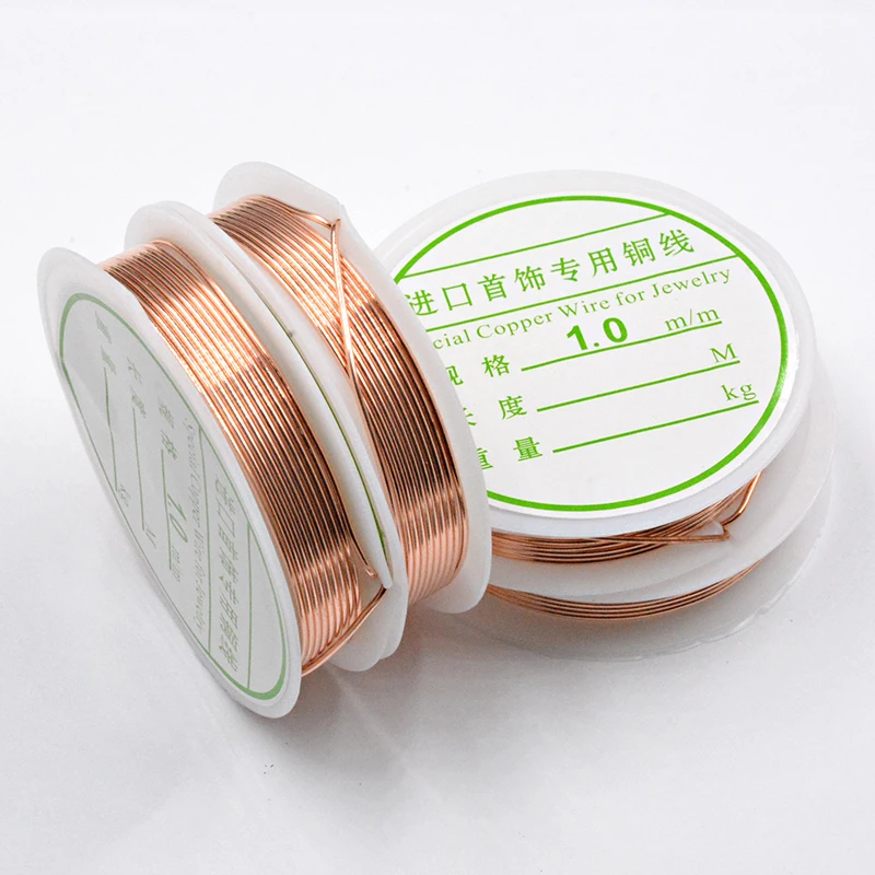 0,25/0,3/0,4/0,5/0,6 мм 1 рулон сплава шнур Серебряные бусы Веревка Медь провода Бисер проволока для изготовления ювелирных изделий - Цвет: Copper-1.0mm-1.5M