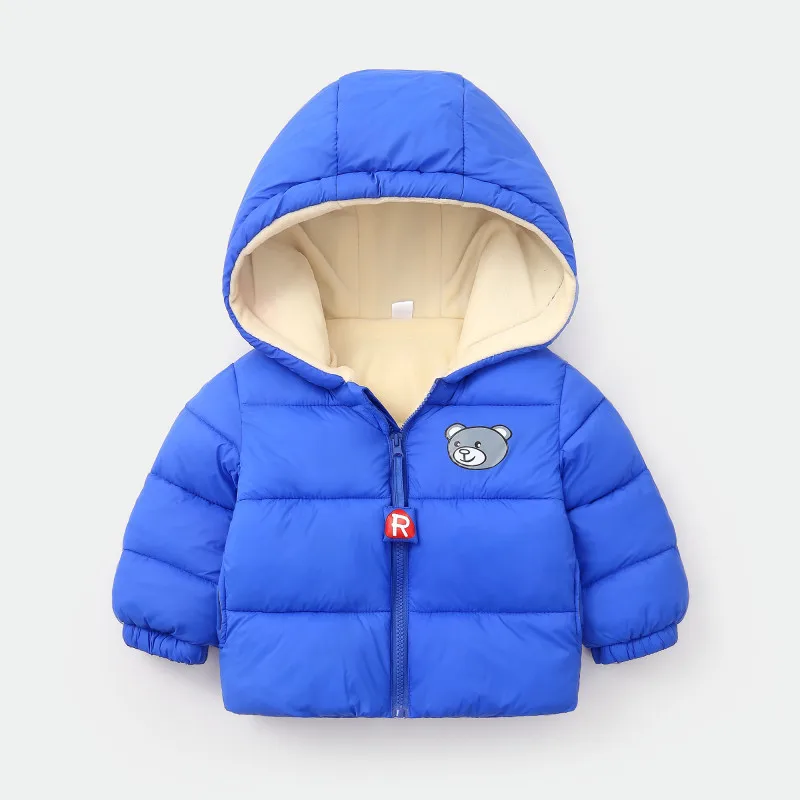 Пальто и куртка для маленьких девочек и мальчиков; Верхняя одежда для детей; зимние пальто с капюшоном; зимняя куртка; Детское пальто; детская теплая одежда для девочек - Цвет: Синий
