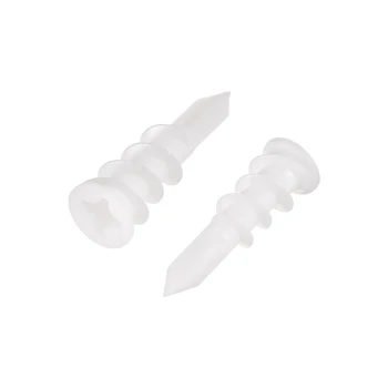 

uxcell 25pcs 10mmx32mm High-strength Plastic Drywall Hollow Wall Anchors Expansion Pipe White Wall Plug Expansion Tube