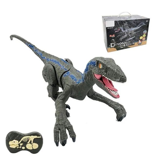 RC Dinosaur 2.4 Ghz Simulation RC Velociraptor Intelligent Remote Control Dinosauria Toy With LED Light Roaring Gift for Kid 1