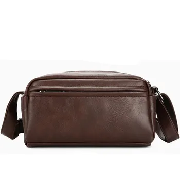 

Men's vintage Bag pu Leather handbags Boston Crossbody Bag bolsas male simple designer Small Pillow Shoulder bag