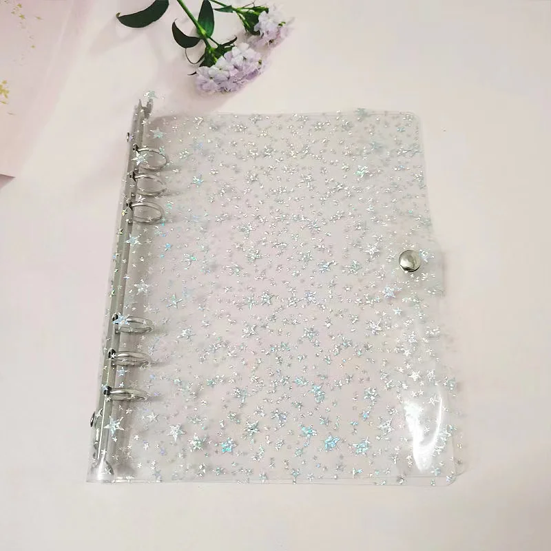 SKYSONIC A5 Star Binder Cover-Loose Leaf Refill Dairy-Bullet Transparent PVC Case Photo Organizer Album Stationery Supplies 5