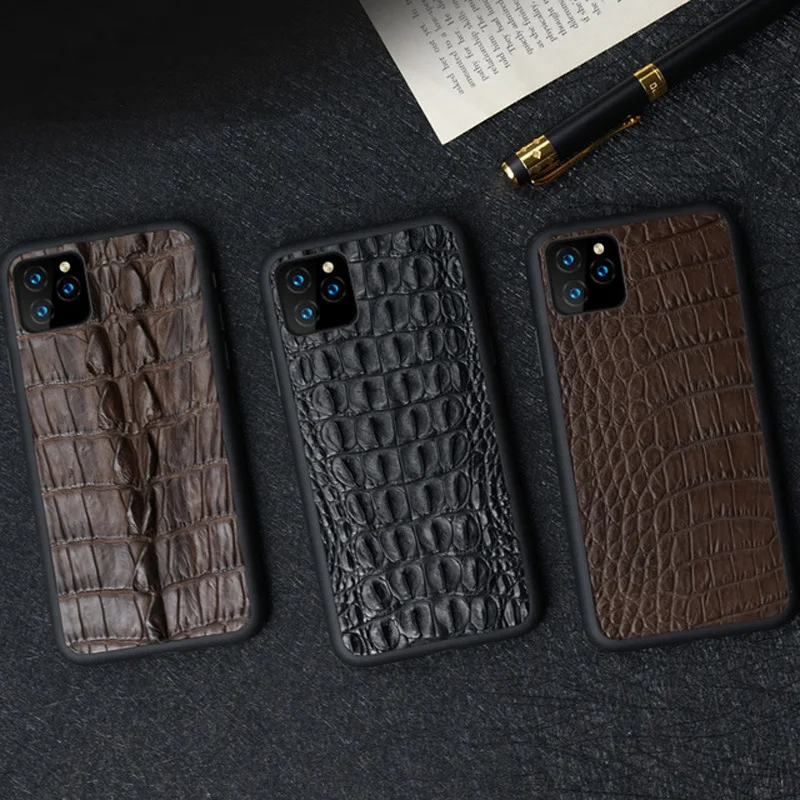 

Luxury 100% Fhx-ml50 natural Crocodile skin phone case for Apple iPhone 7 8 Plus XS 12 11 Pro 12Pro MAX XR XS max case