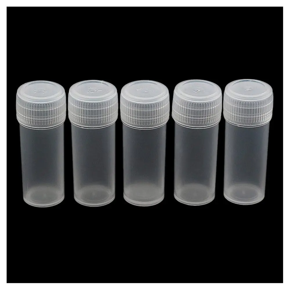 

5PCS 5ML Empty Travel Clear Sample Bottle Transparent Plastic Test Tube Plastic Storage Containers