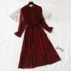 Elegant Polka Dot Women Dress Female Casual Flare Sleeve Office Chiffon Dot Print Dresses A-line Vintage Sweet Clothing Vestidos ► Photo 2/6