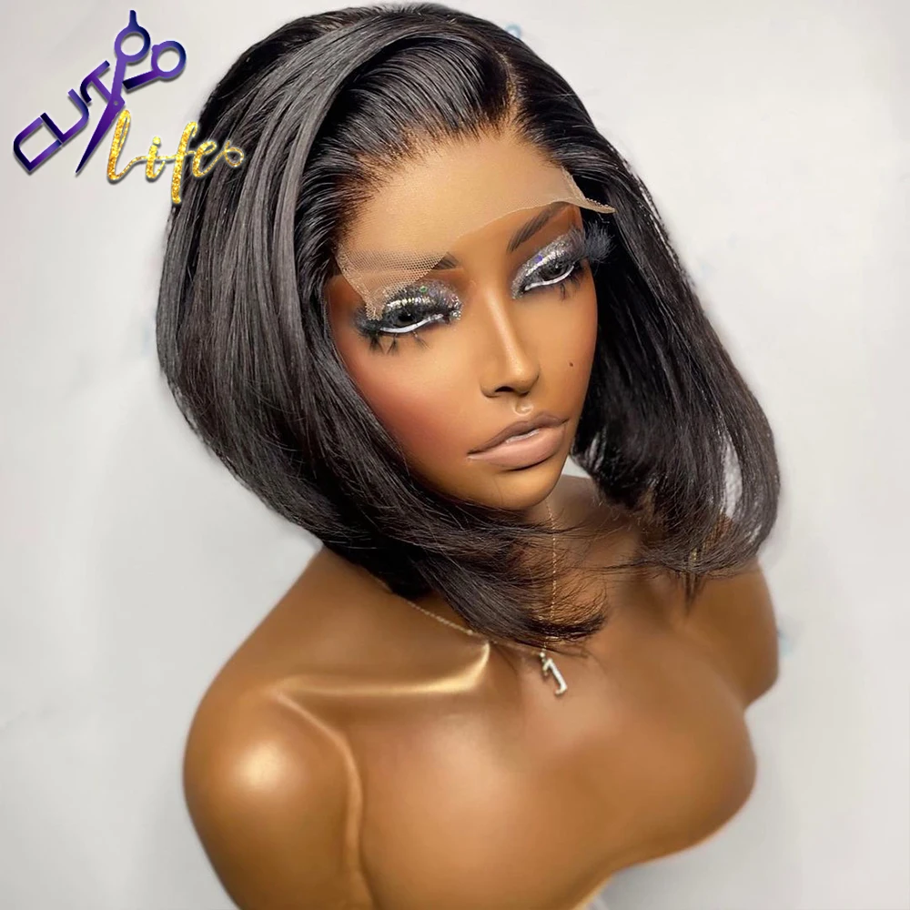 Short Straight Bob Wig Honey Blonde Wig 30 Color 13X4 Lace Front Ombre Remy Brazilian Preplucked Natural For Black Women
