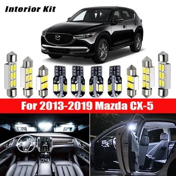 

10x Canbus Error Free LED Interior Light Kit Package for 2013-2019 Mazda CX-5 Car Accessories Map Dome Trunk License Light